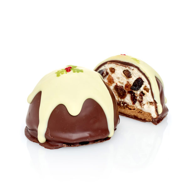 Christmas Pudding Chocolate Teacake Cut