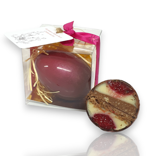 Raspberry & Passion fruit Cheesecake Easter Egg