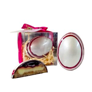 Raspberry and Passion Fruit Cheesecake Easter Egg