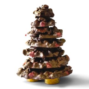 Dark Chocolate Christmas Tree with Fruit and Nuts