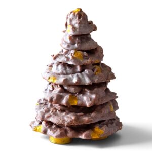 Milk Chocolate Christmas Tree with Peanuts, Fudge and Pretzel